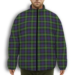 ScotsTee Shop Scottish Watson Premium Tartan Collar Down Jacket Winter White Duck Down Plaid