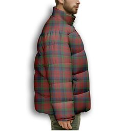ScotsTee Shop Scottish Hay and Leith Premium Tartan Collar Down Jacket Winter White Duck Down Plaid