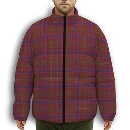 ScotsTee Shop Scottish McLeod Red Premium Tartan Collar Down Jacket Winter White Duck Down Plaid