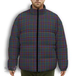 ScotsTee Shop Scottish MacBeth or MacLulich Premium Tartan Collar Down Jacket Winter White Duck Down Plaid