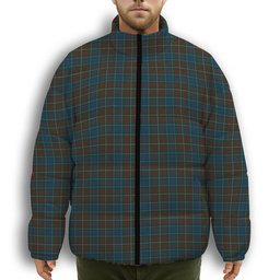 ScotsTee Shop Scottish McConnell Premium Tartan Collar Down Jacket Winter White Duck Down Plaid
