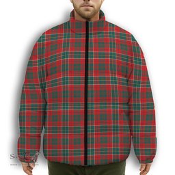 ScotsTee Shop Scottish Russell USA Modern Premium Tartan Collar Down Jacket Winter White Duck Down Plaid