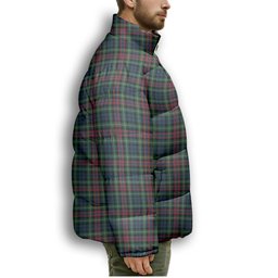ScotsTee Shop Scottish Keith District Modern Premium Tartan Collar Down Jacket Winter White Duck Down Plaid