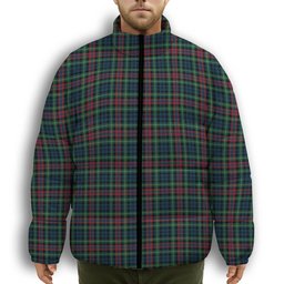 ScotsTee Shop Scottish Keith District Modern Premium Tartan Collar Down Jacket Winter White Duck Down Plaid