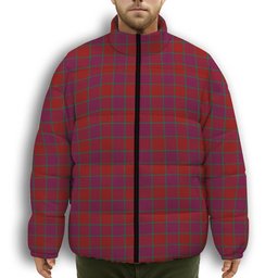 ScotsTee Shop Scottish MacNab Old Premium Tartan Collar Down Jacket Winter White Duck Down Plaid