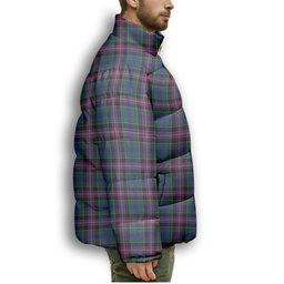 ScotsTee Shop Scottish Pitcairn Hunting Modern Premium Tartan Collar Down Jacket Winter White Duck Down Plaid