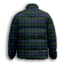 ScotsTee Shop Scottish Lamont 2 Premium Tartan Collar Down Jacket Winter White Duck Down Plaid