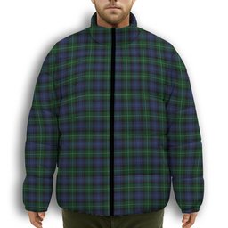 ScotsTee Shop Scottish Lamont 2 Premium Tartan Collar Down Jacket Winter White Duck Down Plaid