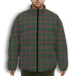 ScotsTee Shop Scottish MacFarlane Hunting Premium Tartan Collar Down Jacket Winter White Duck Down Plaid