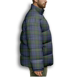 ScotsTee Shop Scottish Murray 1810 Premium Tartan Collar Down Jacket Winter White Duck Down Plaid
