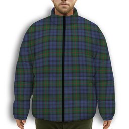 ScotsTee Shop Scottish Murray 1810 Premium Tartan Collar Down Jacket Winter White Duck Down Plaid