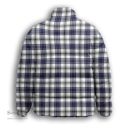ScotsTee Shop Scottish Hannay SC Premium Tartan Collar Down Jacket Winter White Duck Down Plaid