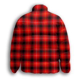 ScotsTee Shop Scottish MacIver Modern SC Premium Tartan Collar Down Jacket Winter White Duck Down Plaid