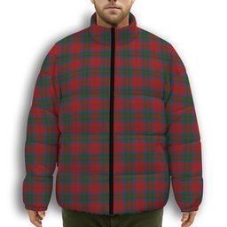 ScotsTee Shop Scottish MacQuarrie 2 Premium Tartan Collar Down Jacket Winter White Duck Down Plaid