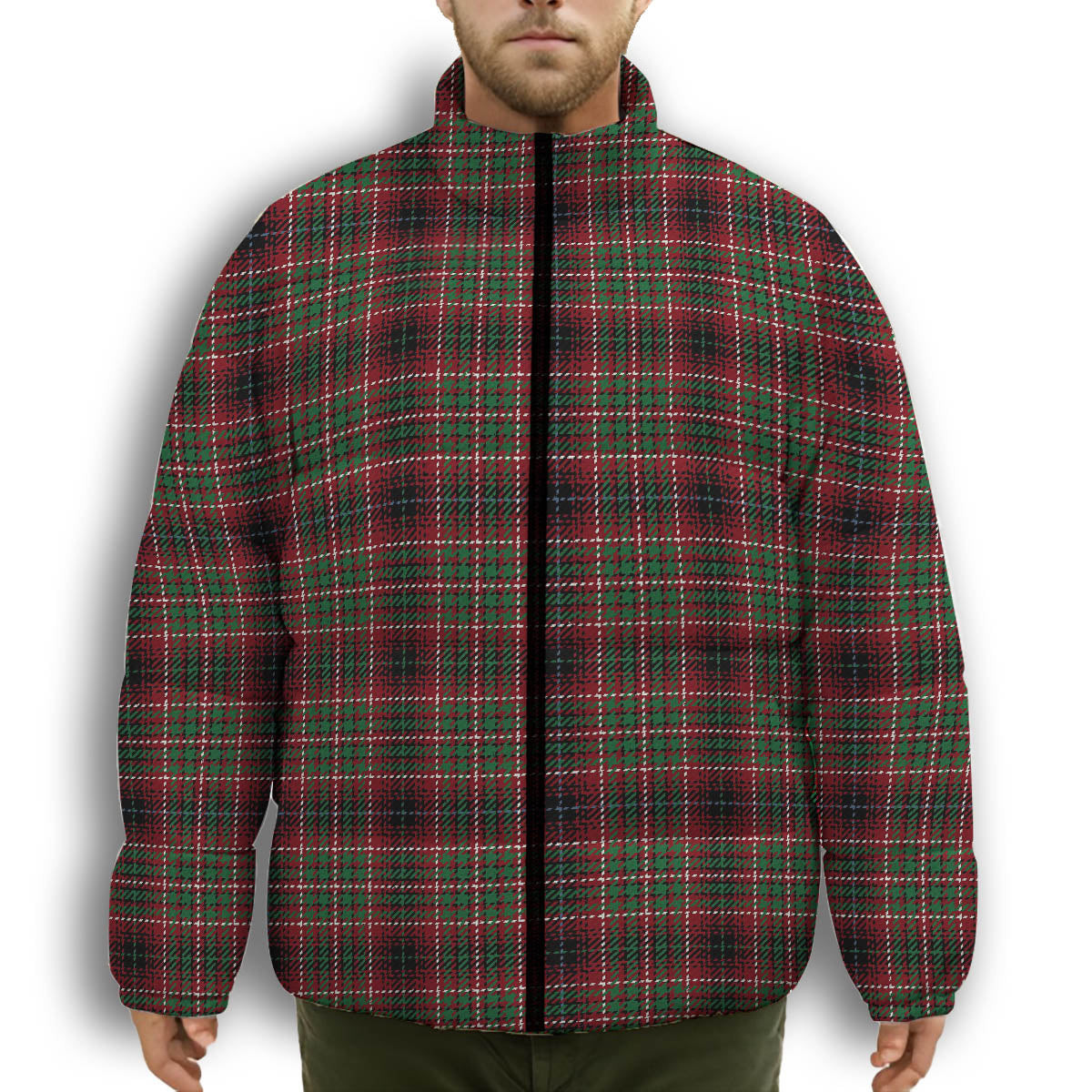 ScotsTee Shop Scottish Innes of Cowie Ancient Premium Tartan Collar Down Jacket Winter White Duck Down Plaid