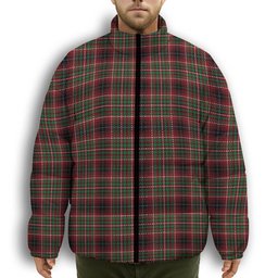 ScotsTee Shop Scottish Innes of Cowie Ancient Premium Tartan Collar Down Jacket Winter White Duck Down Plaid