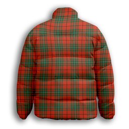 ScotsTee Shop Scottish MacAulay Ancient Premium Tartan Collar Down Jacket Winter White Duck Down Plaid