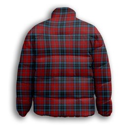 ScotsTee Shop Scottish Thomson 2 Premium Tartan Collar Down Jacket Winter White Duck Down Plaid