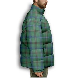 ScotsTee Shop Scottish Henderson Ancient Premium Tartan Collar Down Jacket Winter White Duck Down Plaid