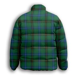 ScotsTee Shop Scottish Henderson Ancient Premium Tartan Collar Down Jacket Winter White Duck Down Plaid