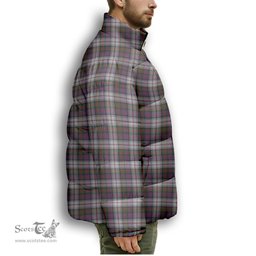 ScotsTee Shop Scottish MacDonald Dress 2 Premium Tartan Collar Down Jacket Winter White Duck Down Plaid
