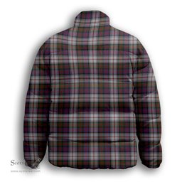 ScotsTee Shop Scottish MacDonald Dress 2 Premium Tartan Collar Down Jacket Winter White Duck Down Plaid