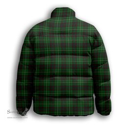 ScotsTee Shop Scottish MacAuley of Lewis Premium Tartan Collar Down Jacket Winter White Duck Down Plaid