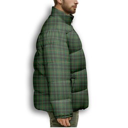 ScotsTee Shop Scottish Merwe Premium Tartan Collar Down Jacket Winter White Duck Down Plaid