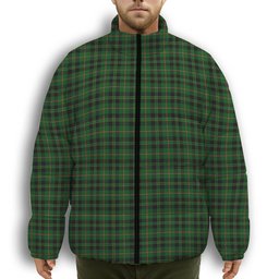 ScotsTee Shop Scottish Merwe Premium Tartan Collar Down Jacket Winter White Duck Down Plaid