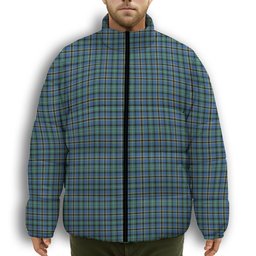ScotsTee Shop Scottish Weir Ancient SC Premium Tartan Collar Down Jacket Winter White Duck Down Plaid