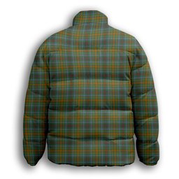ScotsTee Shop Scottish O'Brien Premium Tartan Collar Down Jacket Winter White Duck Down Plaid