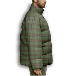 ScotsTee Shop Scottish MacPhee Hunting Ancient Premium Tartan Collar Down Jacket Winter White Duck Down Plaid