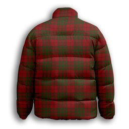 ScotsTee Shop Scottish MacAlister of Glenbarr Premium Tartan Collar Down Jacket Winter White Duck Down Plaid