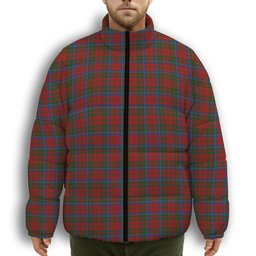 ScotsTee Shop Scottish Matheson 1831 Premium Tartan Collar Down Jacket Winter White Duck Down Plaid