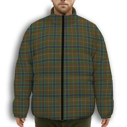 ScotsTee Shop Scottish MacLean of Kingairloch Premium Tartan Collar Down Jacket Winter White Duck Down Plaid