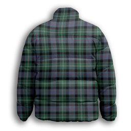 ScotsTee Shop Scottish MacFrog Premium Tartan Collar Down Jacket Winter White Duck Down Plaid