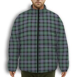ScotsTee Shop Scottish MacFrog Premium Tartan Collar Down Jacket Winter White Duck Down Plaid