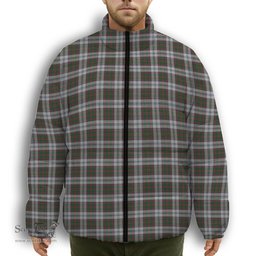 ScotsTee Shop Scottish Stewart of Appin Dress 1 Premium Tartan Collar Down Jacket Winter White Duck Down Plaid