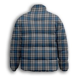 ScotsTee Shop Scottish Napier Modern Premium Tartan Collar Down Jacket Winter White Duck Down Plaid