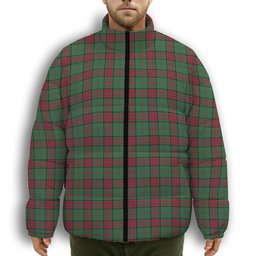 ScotsTee Shop Scottish Maxwell Hunting Modern Premium Tartan Collar Down Jacket Winter White Duck Down Plaid