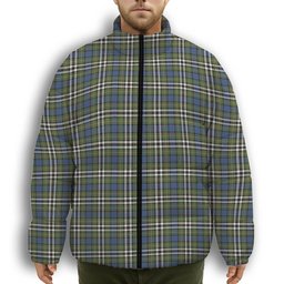 ScotsTee Shop Scottish MacDonell of Glengarry Dress Ancient Premium Tartan Collar Down Jacket Winter White Duck Down Plaid