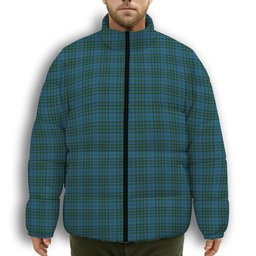 ScotsTee Shop Scottish Matheson Hunting Premium Tartan Collar Down Jacket Winter White Duck Down Plaid