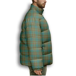 ScotsTee Shop Scottish MacConnell Ancient Premium Tartan Collar Down Jacket Winter White Duck Down Plaid