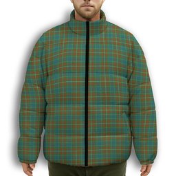 ScotsTee Shop Scottish MacConnell Ancient Premium Tartan Collar Down Jacket Winter White Duck Down Plaid