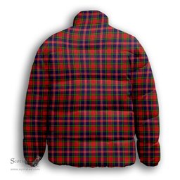 ScotsTee Shop Scottish McPherson Modern Premium Tartan Collar Down Jacket Winter White Duck Down Plaid