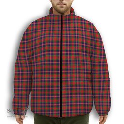 ScotsTee Shop Scottish McPherson Modern Premium Tartan Collar Down Jacket Winter White Duck Down Plaid