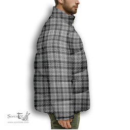 ScotsTee Shop Scottish Scott Abbreviated Premium Tartan Collar Down Jacket Winter White Duck Down Plaid