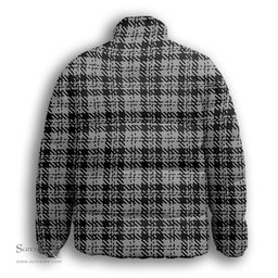 ScotsTee Shop Scottish Scott Abbreviated Premium Tartan Collar Down Jacket Winter White Duck Down Plaid