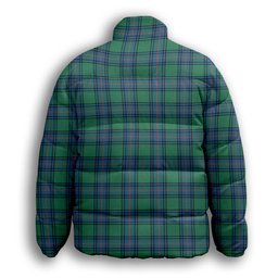 ScotsTee Shop Scottish Shaw Ancient Premium Tartan Collar Down Jacket Winter White Duck Down Plaid
