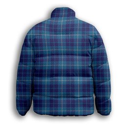 ScotsTee Shop Scottish Manx Cornaa Premium Tartan Collar Down Jacket Winter White Duck Down Plaid